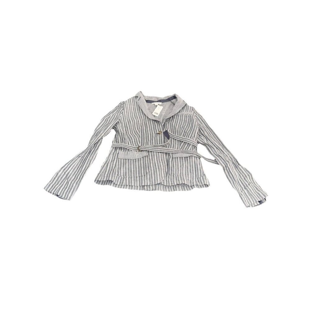 Banana Republic Striped Casual Belted Lightweight Blazer 10